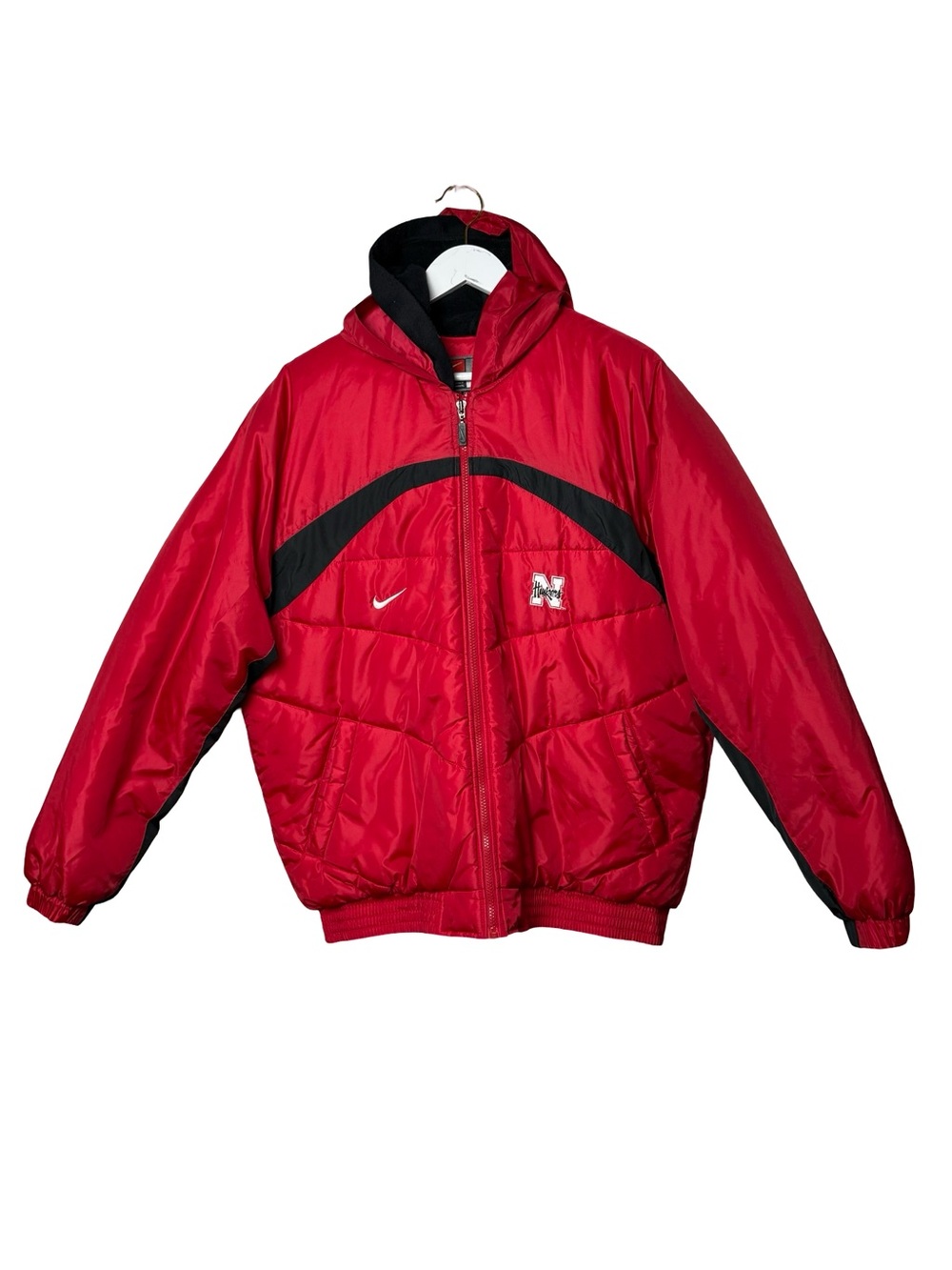Vintage Nebraska Cornhuskers 90s Full Zip Jacket Coat Red Mens SZ M Women L Nike - Picture 2 of 12